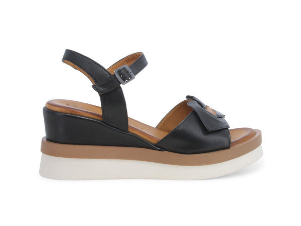 Melluso Sandali Casual Chic con Zeppa Comoda Tomaia Pelle Nera K55182-239042